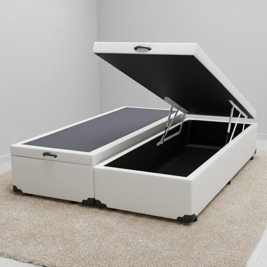 Base Box Queen Baú Corino Branco - ALTO NÍVEL CAMAS E COLCHÕES