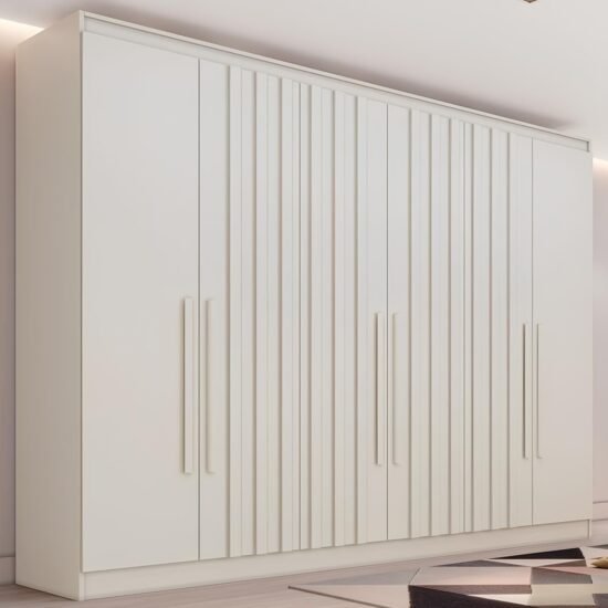 Guarda-Roupa 6 Portas Oxford 2,10 m Off White - MOVEIS EUROPA