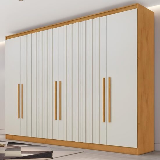 Guarda-Roupa 6 Portas Oxford 2,10 m Peroba/Off White - MOVEIS EUROPA