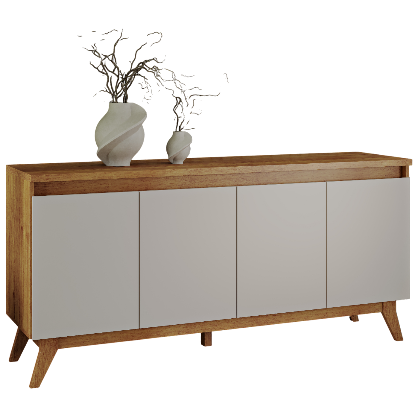 Buffet 4 Portas Filipe/Flip Mel/Off White - VIERO MOVEIS - Imagem 4