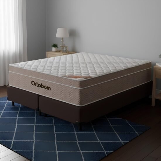 Colchão Queen Airtech Springpocket 25 cm D26 Molas Ensacadas + Base Simples Corino Marrom – ORTOBOM + BIOSTAR