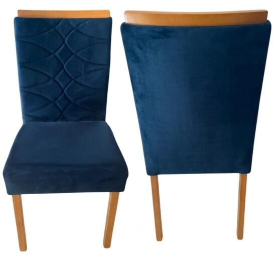 Alternative view of Kit 2 Cadeiras Safira Veludo Azul 107 - WM DECOR