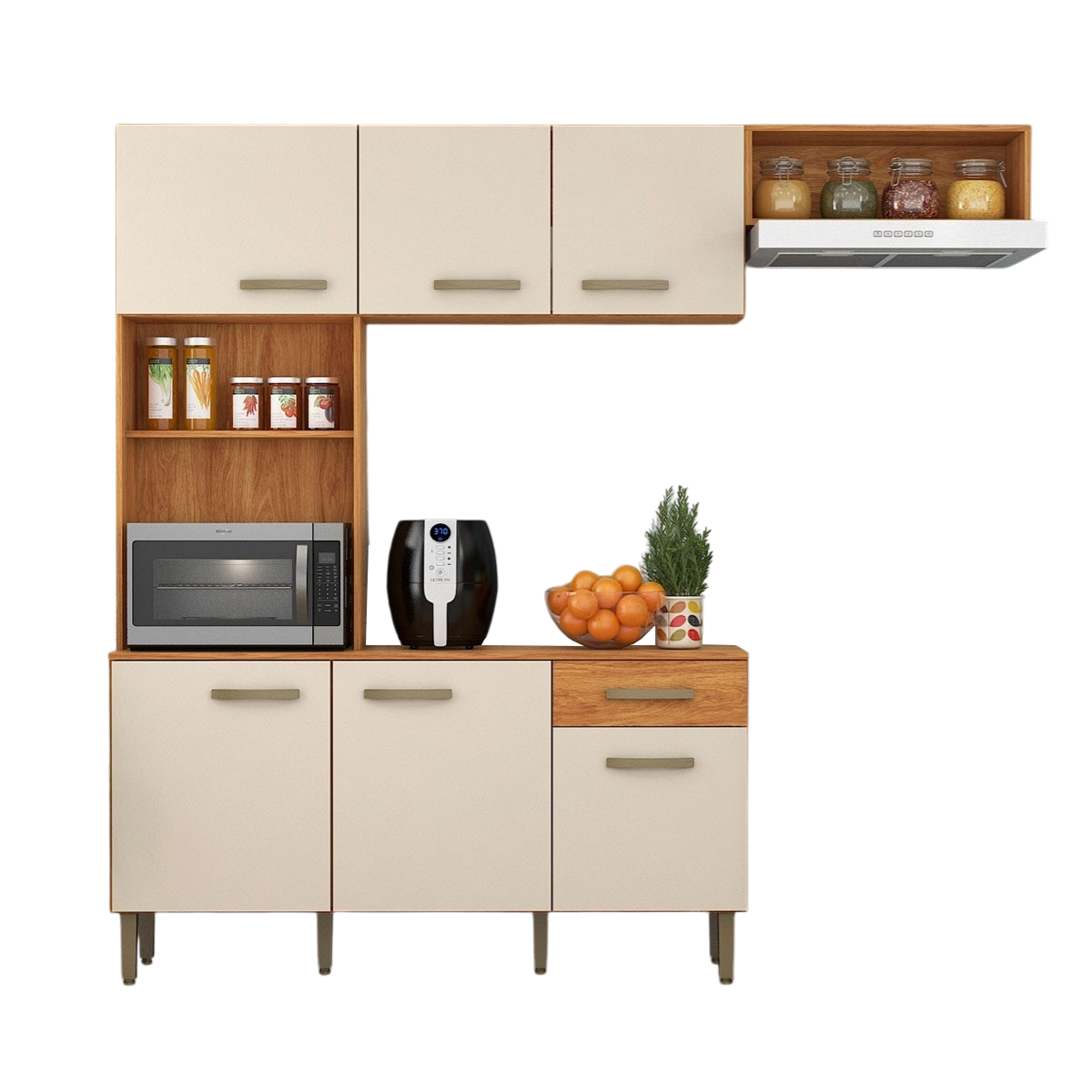 Cozinha Nina CN10 2,20 m Cinamomo/Off White - FELLICCI - Imagem 7