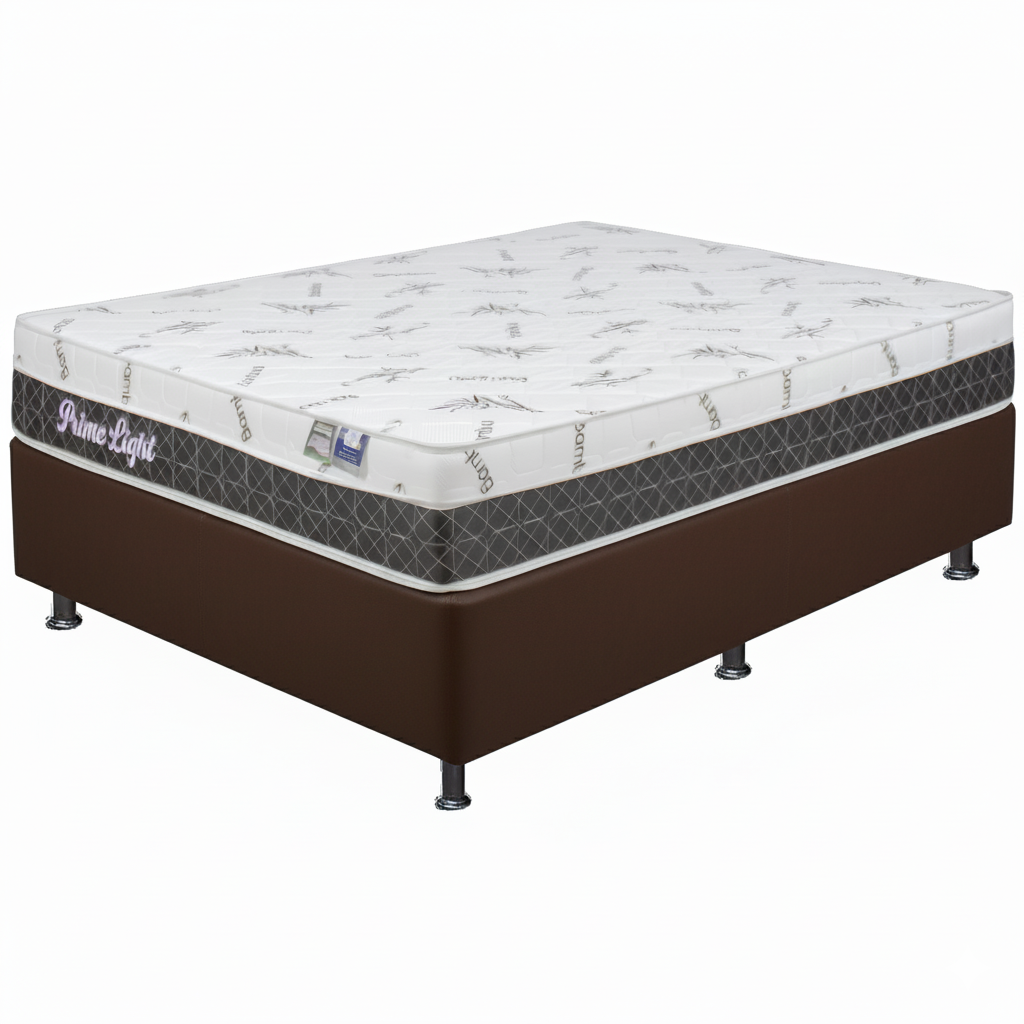 Colchão Casal Prime Light 26 cm D28 Molas Ensacadas + Base Simples Corino Marrom – ORTHOPRIME + BIOSTAR - Imagem 2