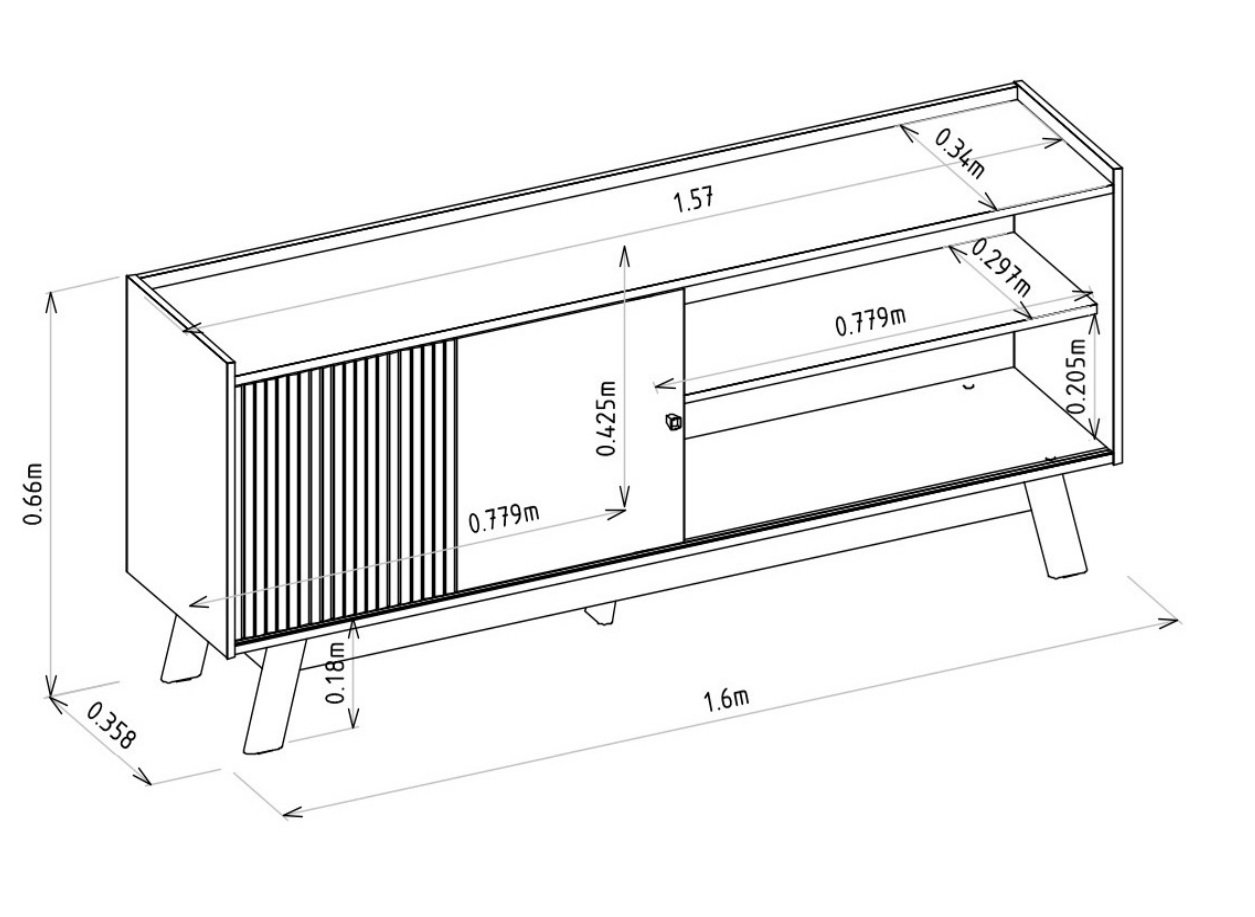 Rack ate 65" Aurum Nature/Off White - LINEA BRASIL - Imagem 2