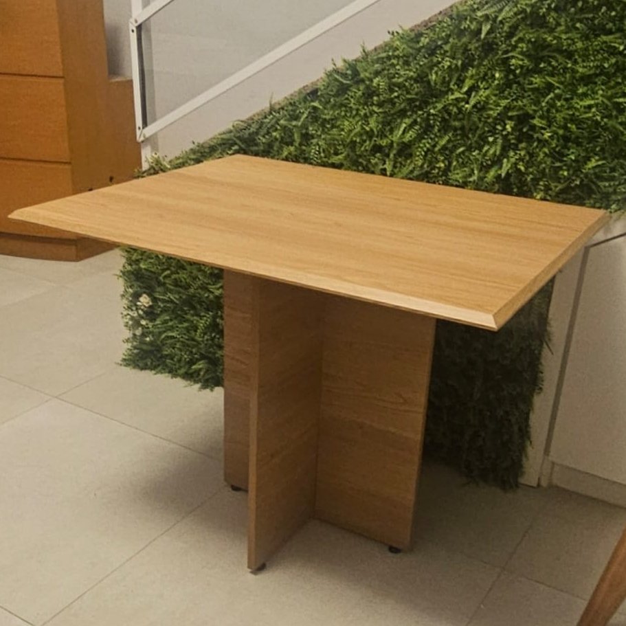 Mesa Perola 90 Imbuia Mel (Tampo Viena s/vidro) - CARVALHO DECOR