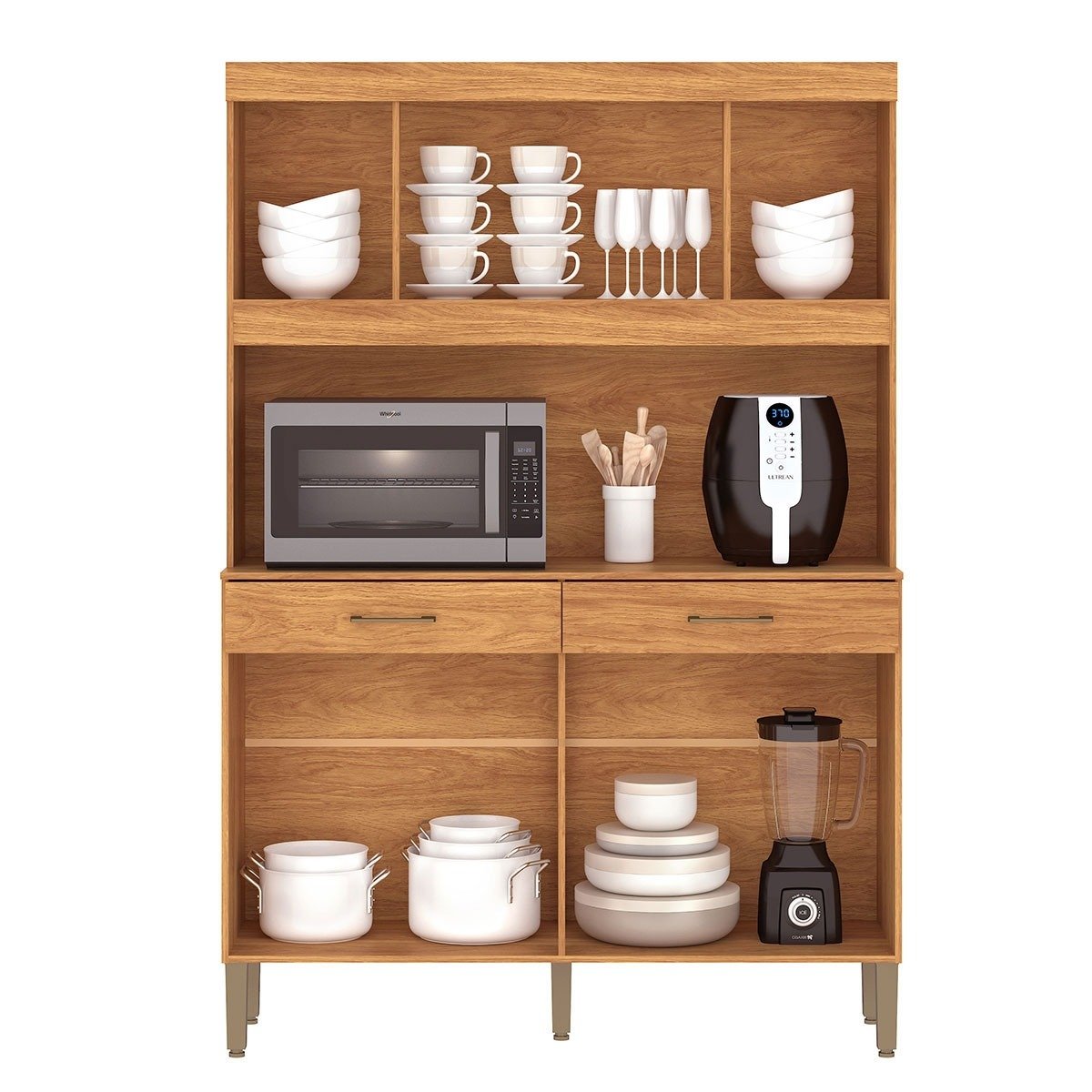 Kit Cozinha Laura K120 1,20 m Cinamomo/Off White - FELLICCI - Imagem 2