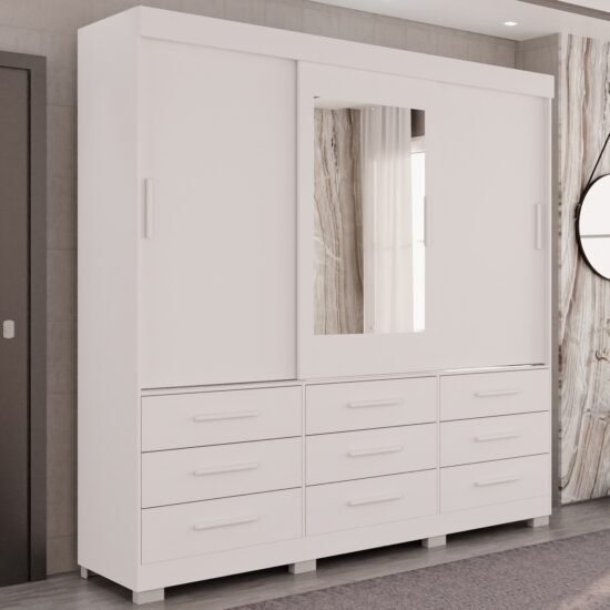 Guarda-Roupa 3 Portas New Star 1,80 m Branco - SALLÊTO