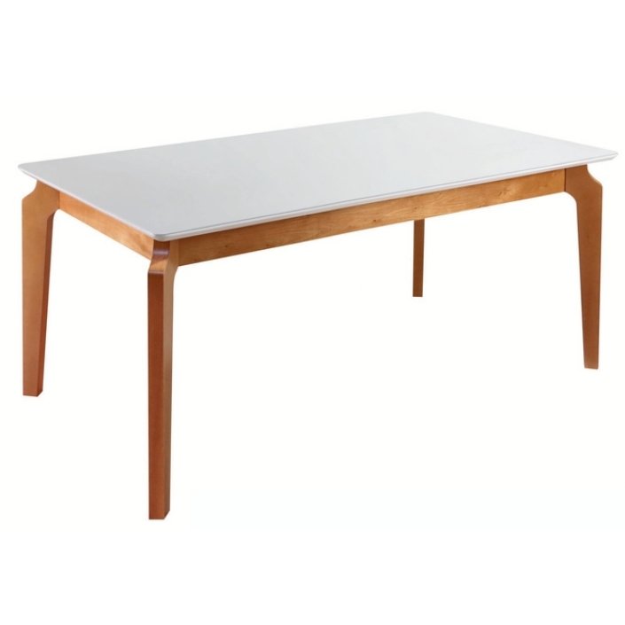 Mesa Atos 100 (Tampo 18 mm) Mel/Off White - VIEIRA DECOR - Imagem 2