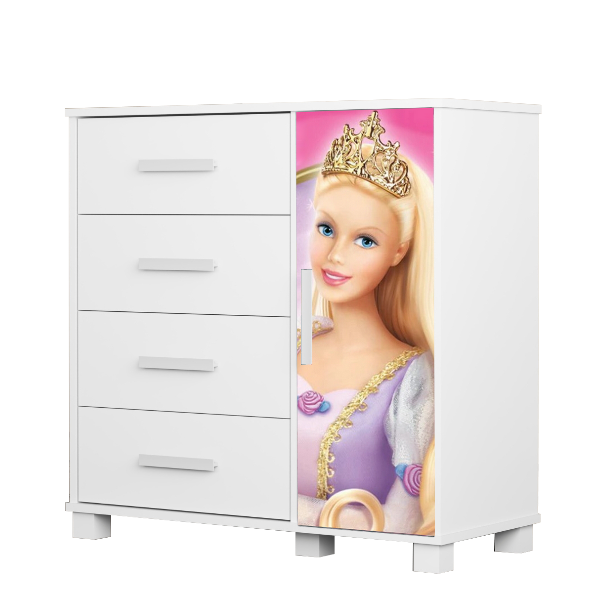 Cômoda 4 Gavetas com Sapateira Lívia (Menina) Barbie 404189 - MADEC MÓVEIS - Imagem 2