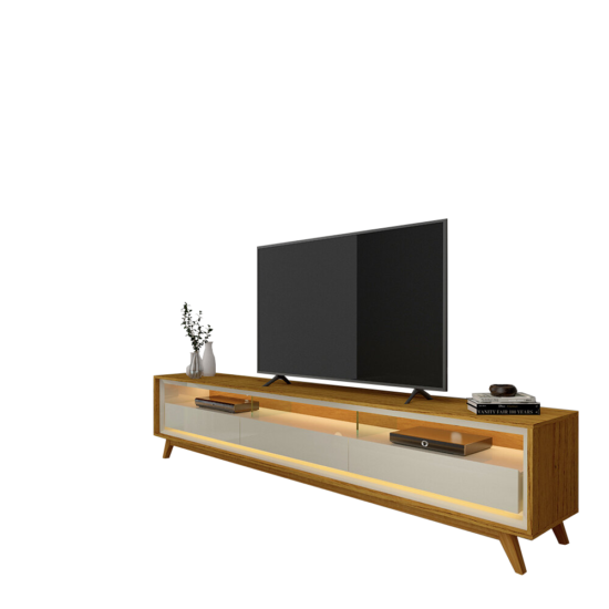 Alternative view of Rack até 75" Requinte 212 Naturale/Off White - GELIUS