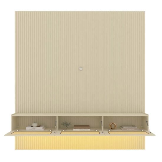 Alternative view of Home Suspenso até 85" Supremo Ripado 218 Off White com Nicho Native Off White - GELIUS