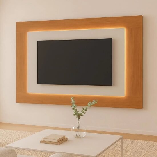 Painel até 58" Atenas 1,80 m Naturale/Off White - MAVAULAR