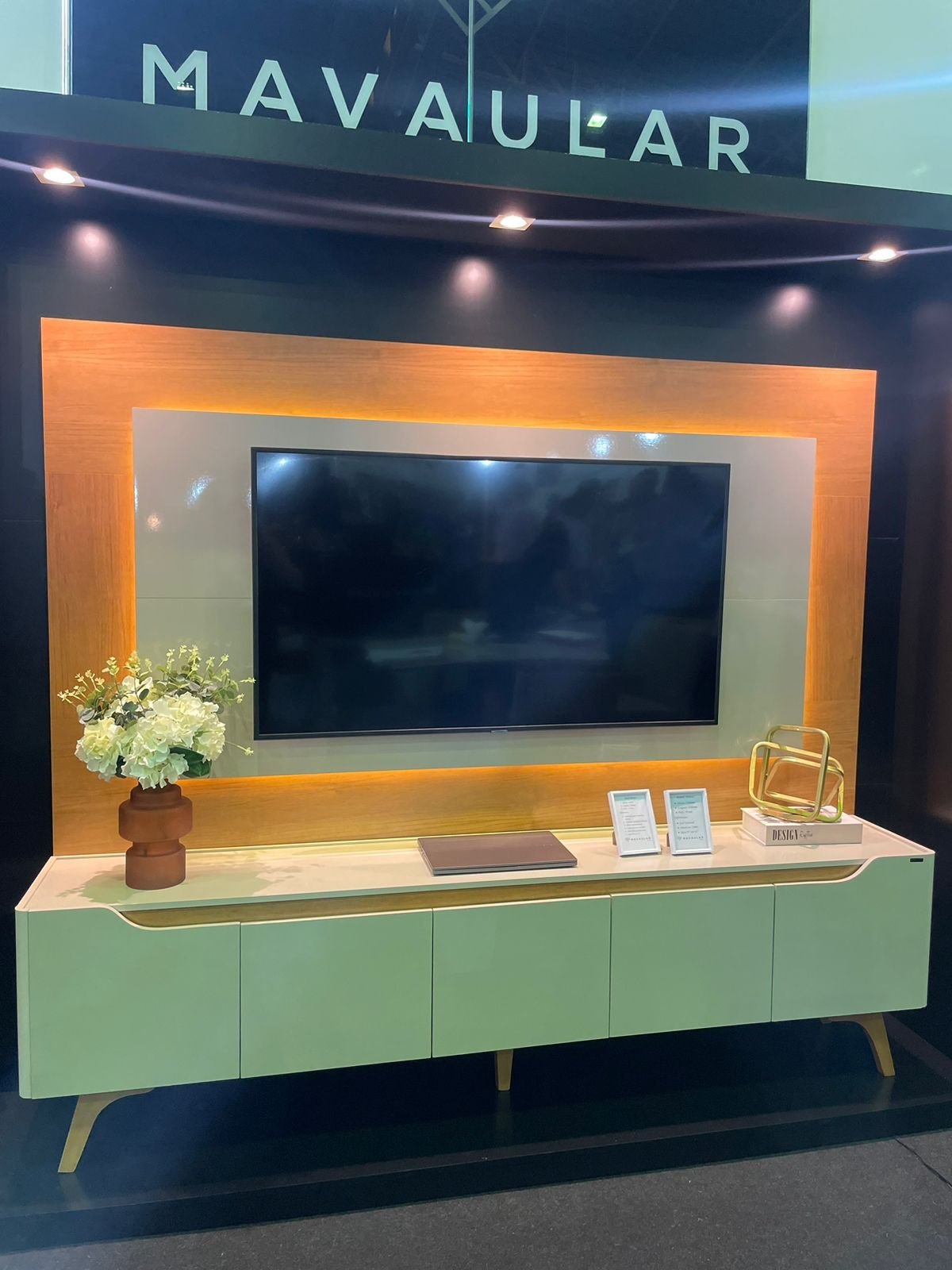 Painel + Rack até 65" Atenas 2.2 Off White/Naturale - MAVAULAR - Imagem 6