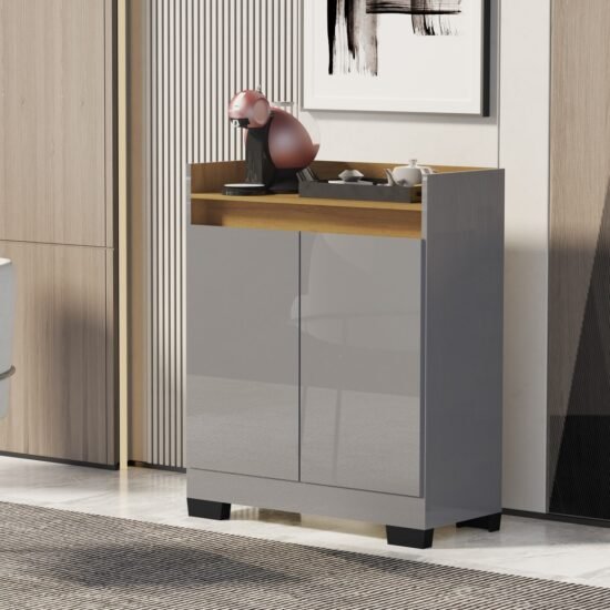 Buffet 2 Portas Real Cinza/Mel - MÓVEIS PRIMUS