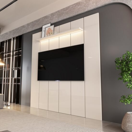 Painel até 75" Lumi 1,88 m Off White - EDN MÓVEIS
