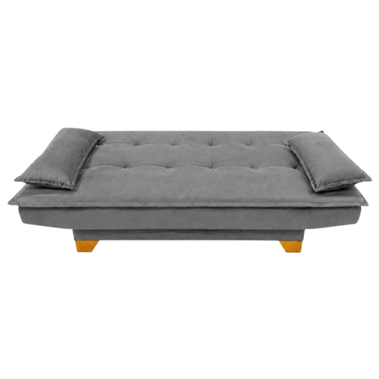 Alternative view of Sofá Cama Veneza 1,88 m Veludo Cinza 195 - TOP ESTOFADOS