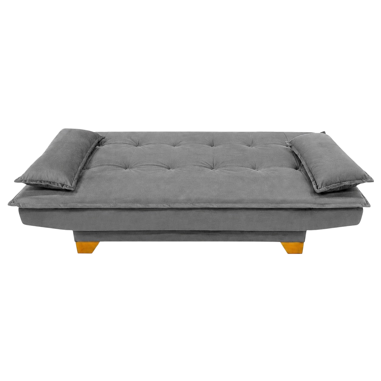 Sofá Cama Veneza 1,88 m Veludo Cinza 195 - TOP ESTOFADOS - Imagem 2