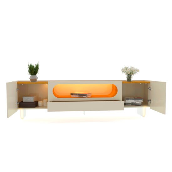 Alternative view of Rack Nobre 210 (Pes de Vidro) Off White/Naturale - GELIUS