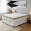 Colchão Casal King Best 28 cm D28 Molas Ensacadas + Base Baú Corino Branco – ANJOS + BIOSTAR