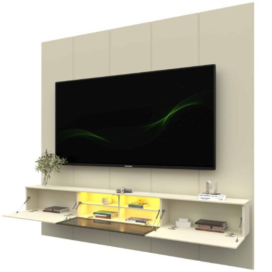 Alternative view of Home Suspenso até 85" Realce 2,225 m Off White com Nicho Luminare Off White - GELIUS