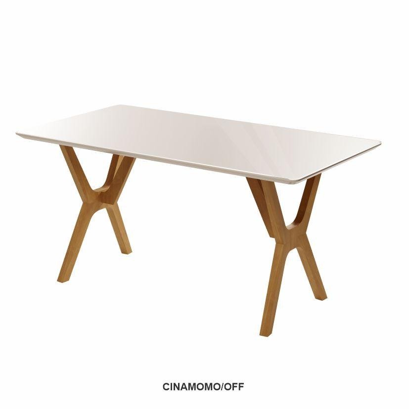 Mesa Essência 120 (C/Vidro) Cinamomo/Off White - JCM MOVELARIA - Imagem 3