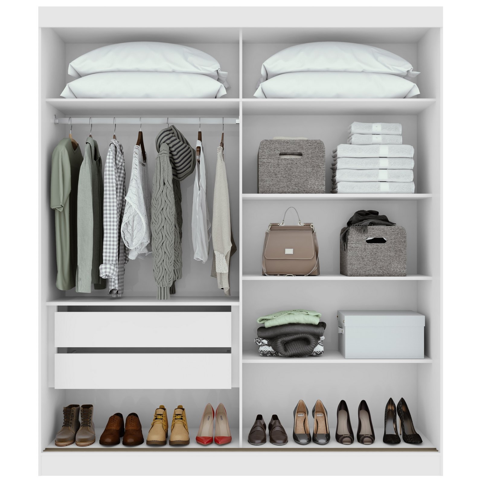 Guarda-Roupa 2 Portas Zeine 1,80 m Branco - LOPAS - Imagem 2