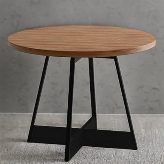 Mesa Átria 1594 Redonda 100 Preto/Nogal - CARRARO MÓVEIS