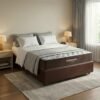 Colchão Casal Fit 17 cm D33 + Base Simples Corino Marrom – ORTOBOM + BIOSTAR