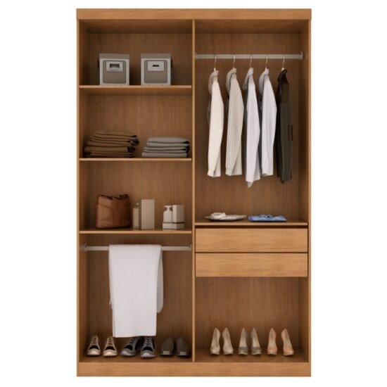 Alternative view of Guarda-Roupa 4 Portas Hawaii 1,21 m Naturale/Off White - RUFATO