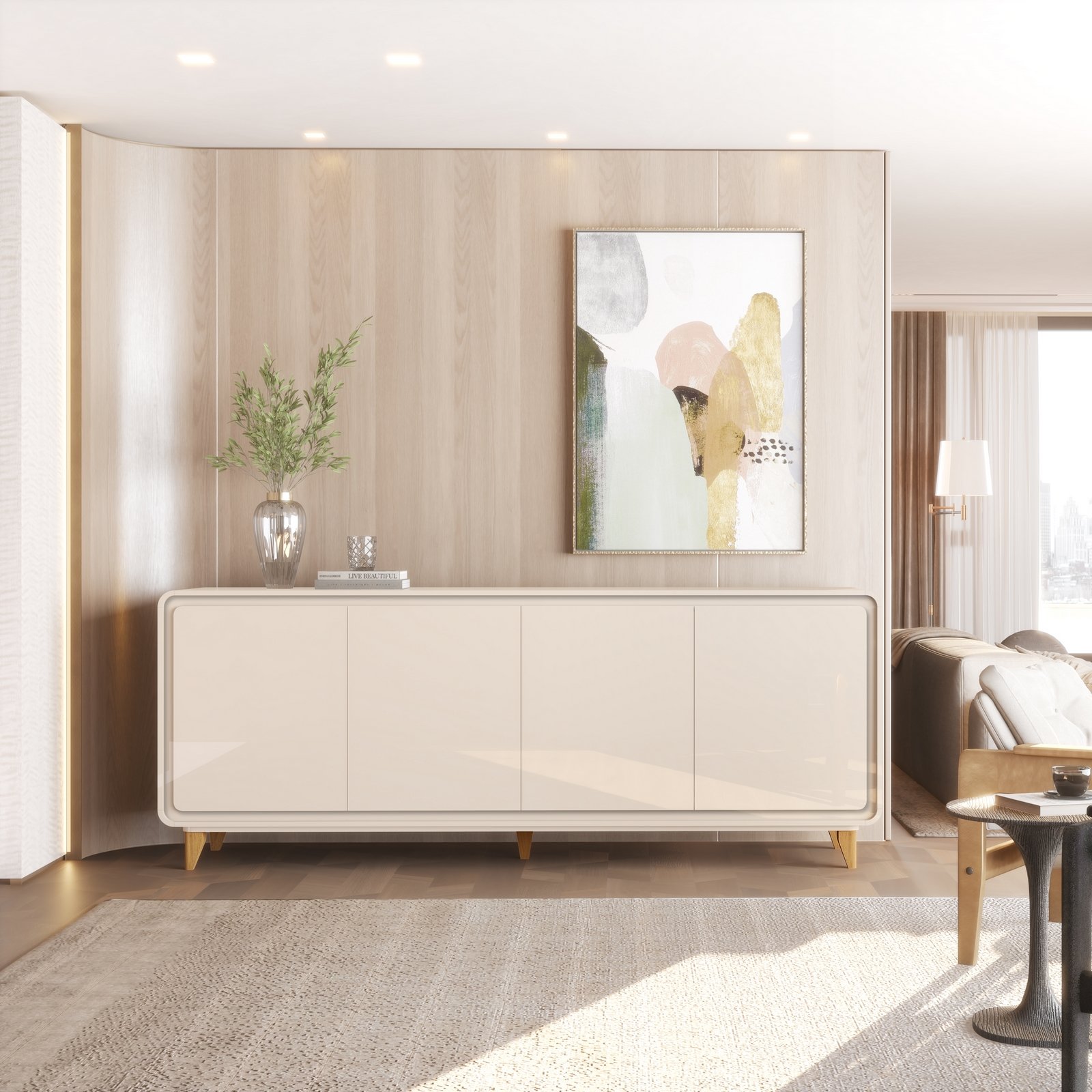 Buffet 4 Portas Liv Off White – EDN MÓVEIS - Imagem 3