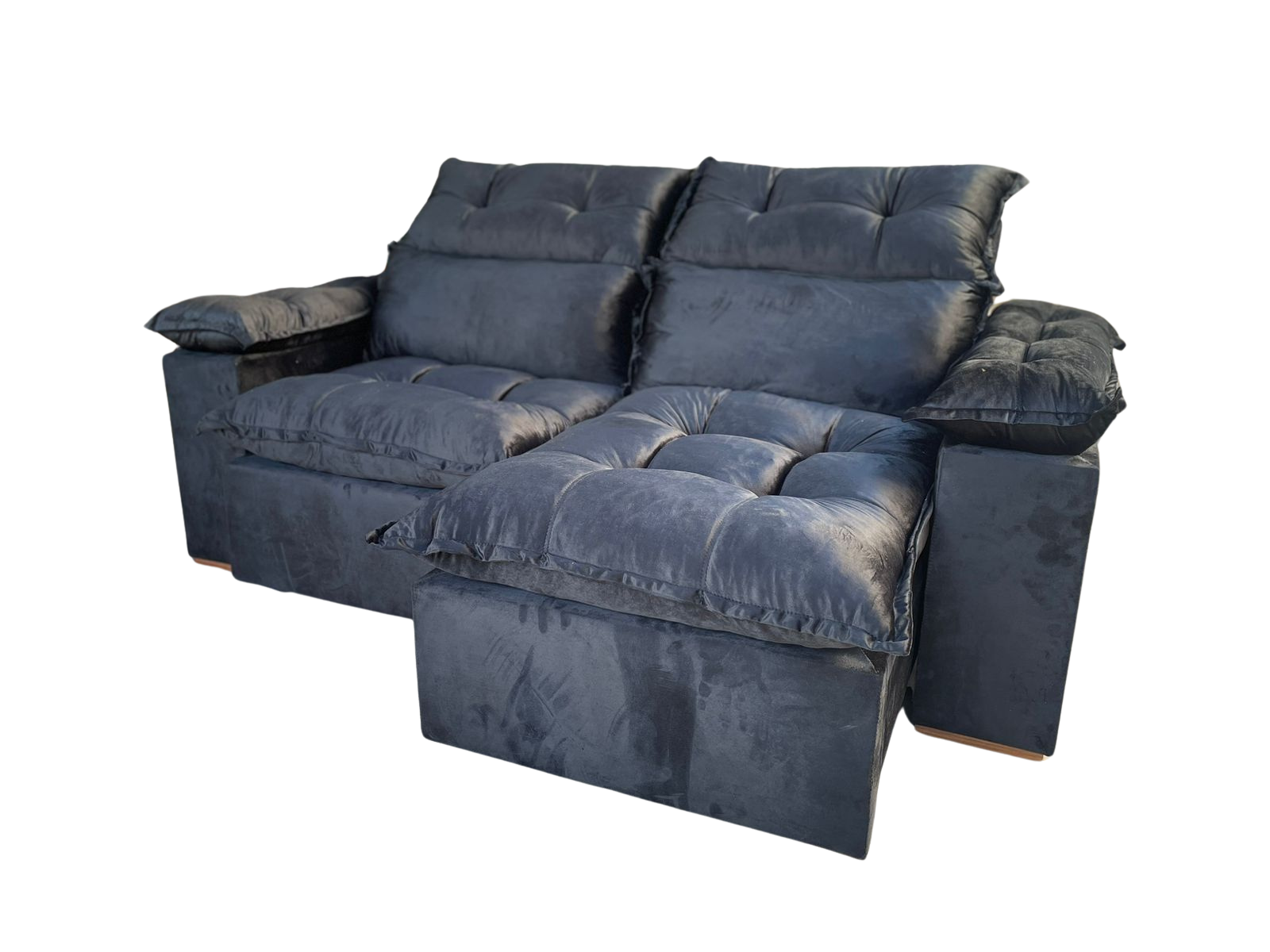 Sofá Retrátil e Reclinável Imperial 2,00 m Veludo Jolie Preto 12 - IMPERIAL DECOR - Imagem 3