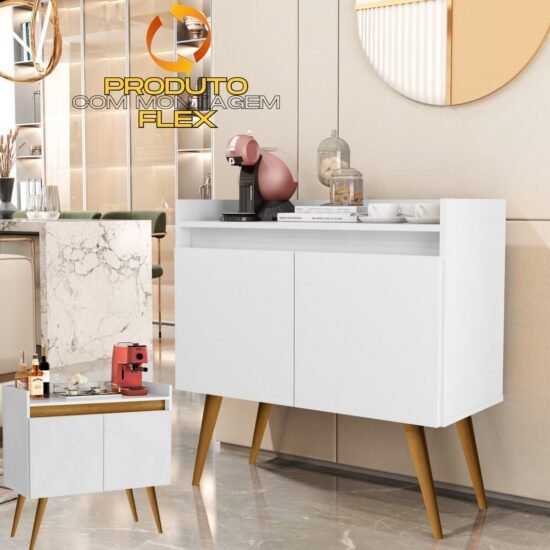 Buffet 2 Portas Gold Branco/Mel/Branco – MOVEIS PRIMUS