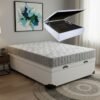 Colchão Casal Orthosono 18 cm D33 + Base Baú Corino Branco – ANJOS + BIOSTAR