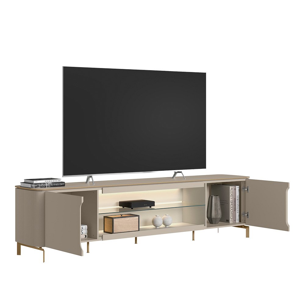 Rack ate 85" Santorini Off White/Tauari Fosco - LINEA BRASIL - Imagem 6