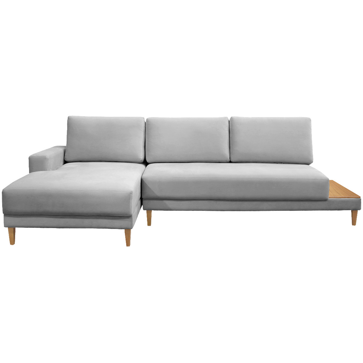 Sofá com Chaise Ref.825 2,90 m Chenile Linho Cinza Firenze - RONDOMÓVEIS - Imagem 7