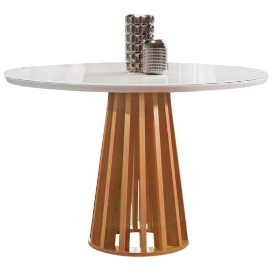 Alternative view of Mesa Redonda Berlim 100 Cinamomo/Off White - CEL MOVEIS
