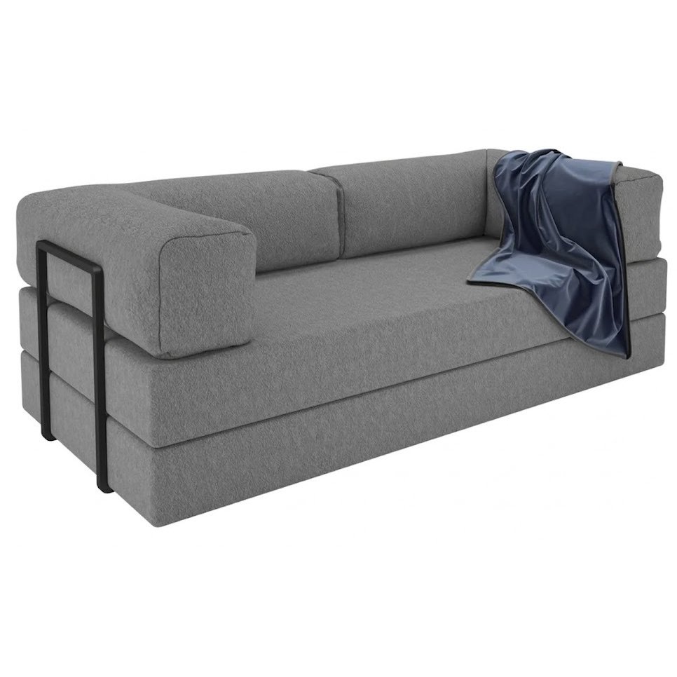 Sofá Cama Light 1,80 m (Expansível) Bouclé Cinza Grafite 10 – PLUFF SOFÁ NA CAIXA - Imagem 7