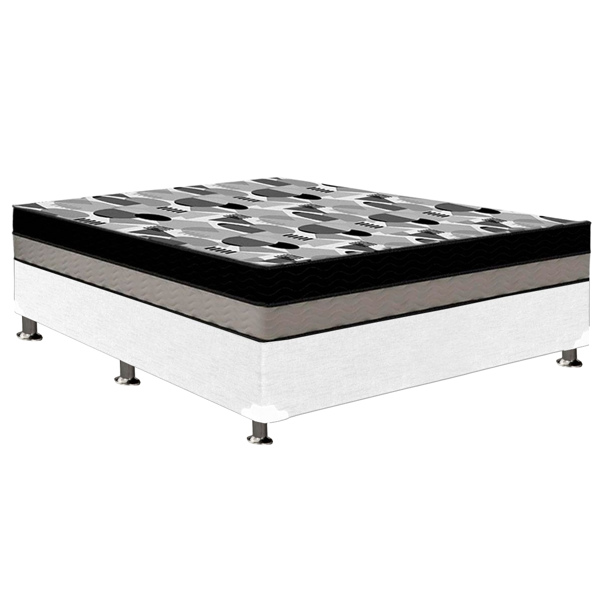 Colchão Casal ISO Dupla Face 20 cm D28/D33 + Base Simples Corino Branco – ORTOBOM + BIOSTAR - Imagem 2