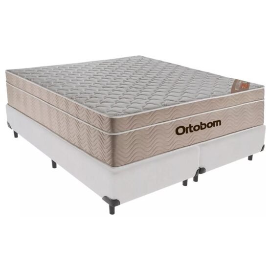 Alternative view of Colchão Queen Airtech Springpocket 25 cm D26 Molas Ensacadas + Base Simples Corino Branco – ORTOBOM + ALTO NÍVEL