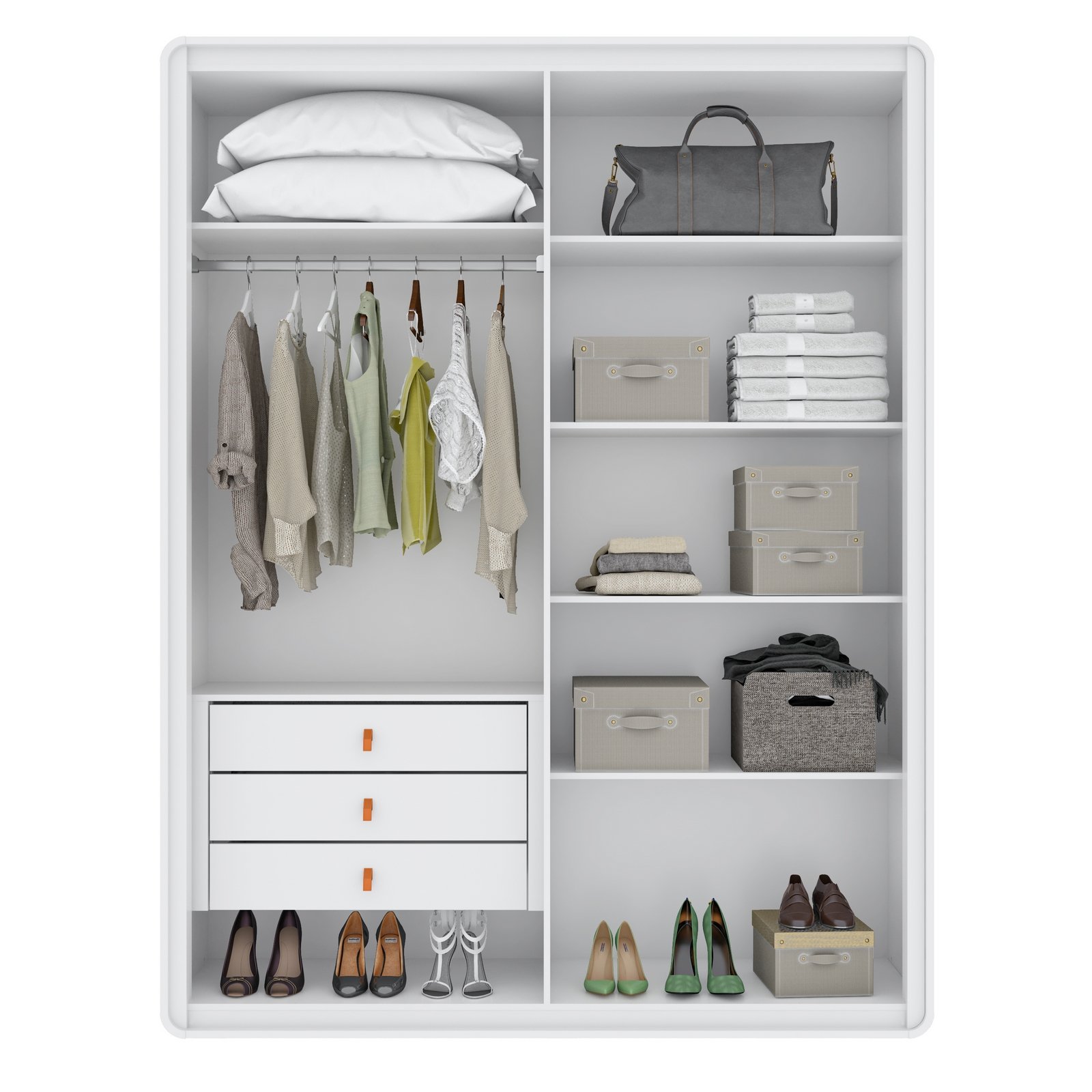 Guarda-Roupa 4 Portas Loop 1,84 m Branco - LOPAS - Imagem 2