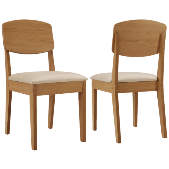 Alternative view of Kit 2 Cadeiras Havana Naturale/Veludo Creme - RUFATO