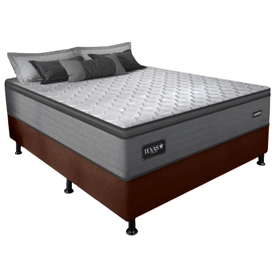 Colchão Casal Texas 29 cm D28 Molas Ensacadas + Base Simples Corino Marrom – GAZIN + ALTO NÍVEL - Imagem 5