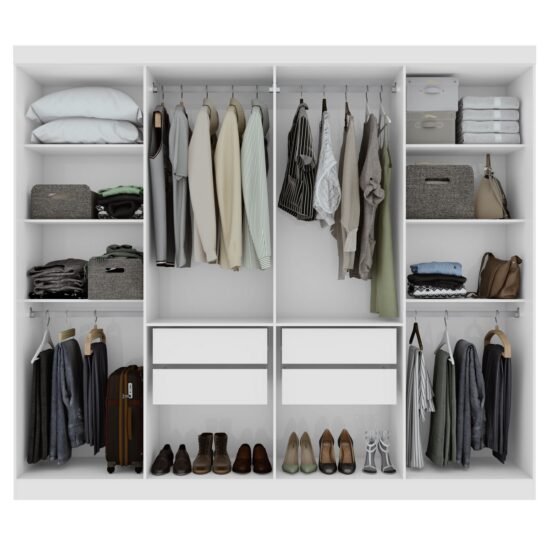 Alternative view of Guarda-Roupa 8 Portas Andara Soft 2,36 m Branco - LOPAS