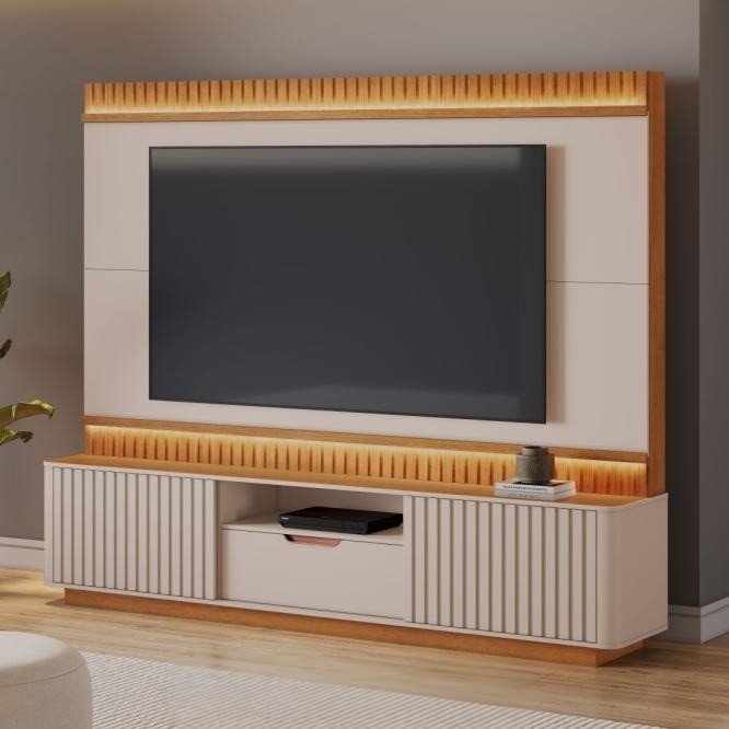 Home até 85" Atena Off White/Cinamomo - JCM MOVELARIA - Imagem 3