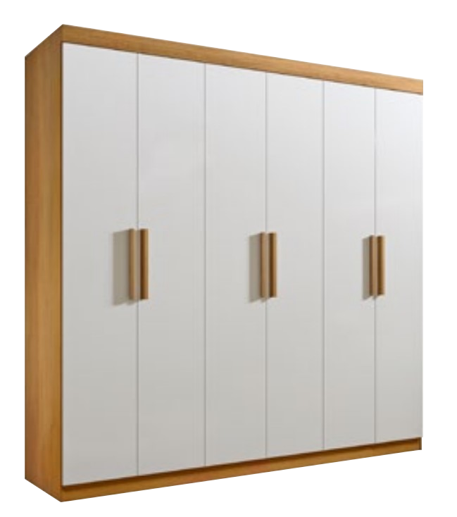 Guarda-Roupa 6 Portas Colibri + Cômoda Ipanema Cinamomo/Off White - D'DORO MÓVEIS - Imagem 2