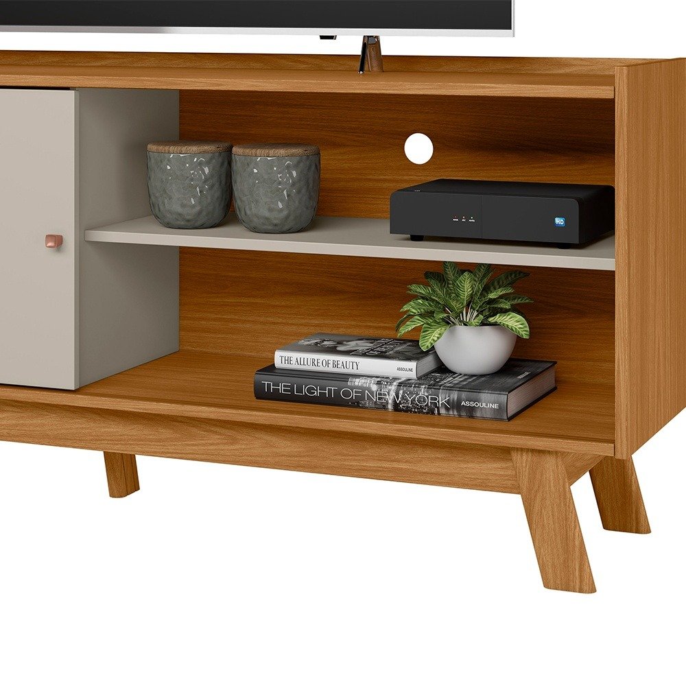 Rack ate 65" Aurum Nature/Off White - LINEA BRASIL - Imagem 3