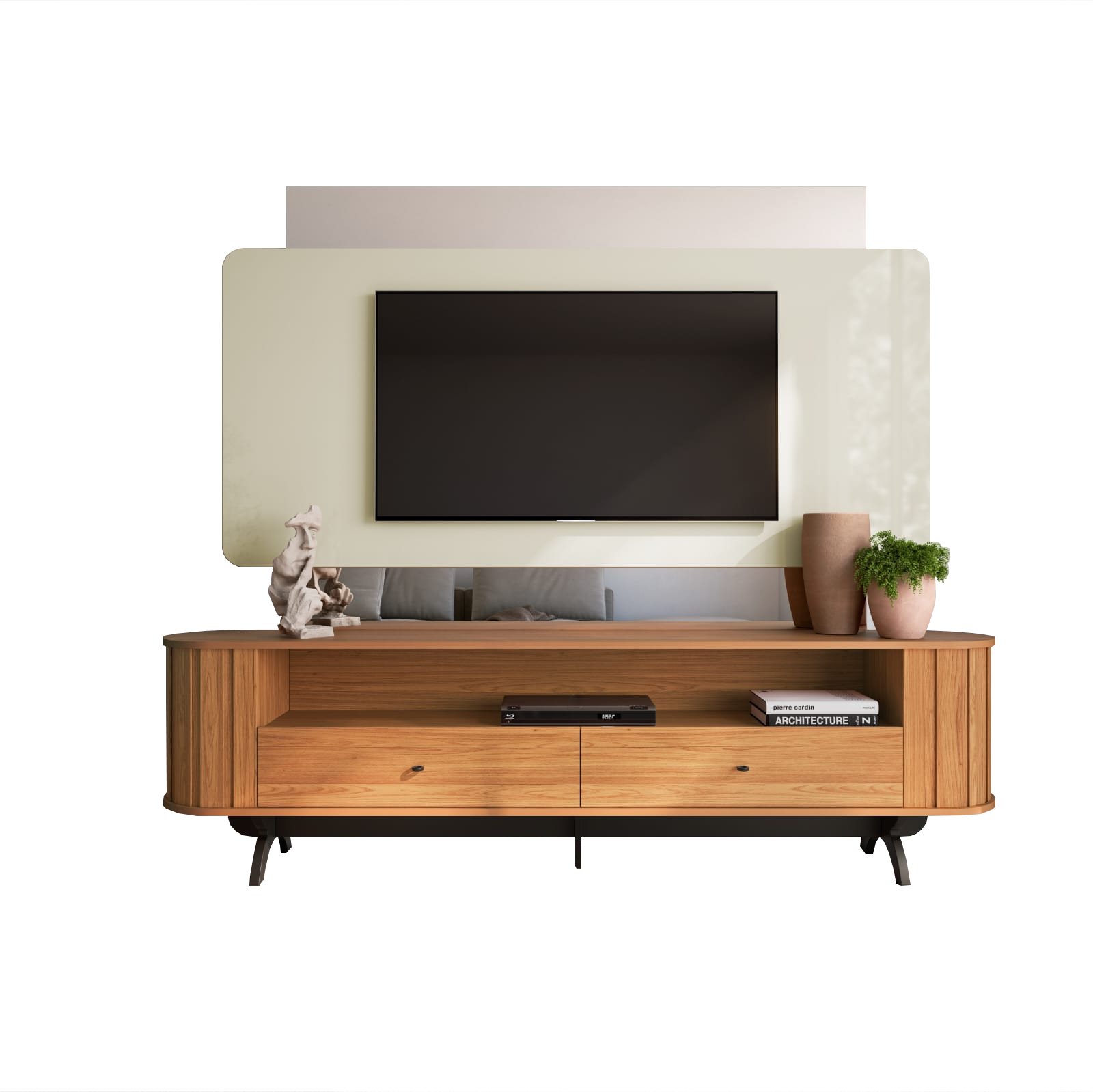 Home até 65" Creta TB303E Off White/Freijó - DALLA COSTA - Imagem 4