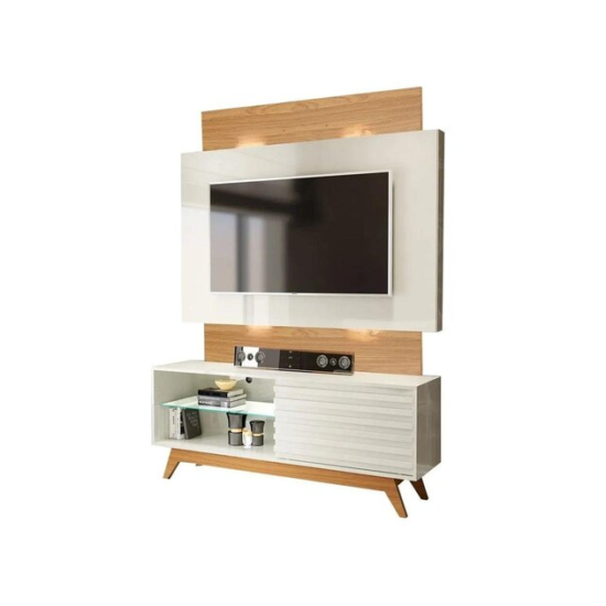 Alternative view of Home até 55" Unicke TB151L Off White/Freijó – DALLA COSTA