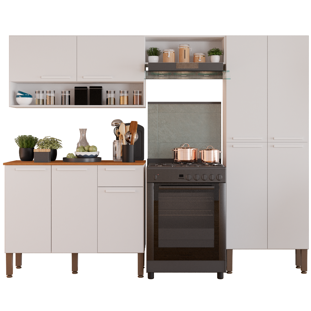 Cozinha Completa com Balcão Madri Branco - SALLÊTO - Imagem 6